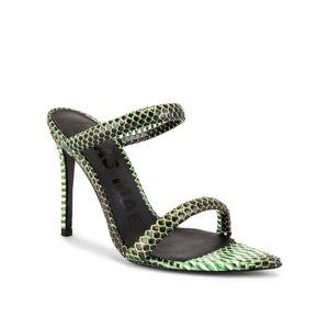 NWOT Alias Mae Dua Stiletto Mules in Green Snakeskin